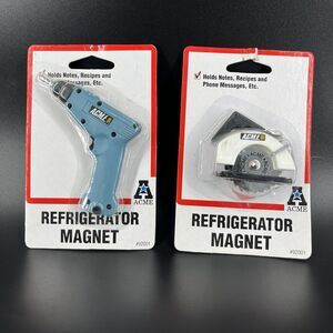 Vintage 1998 Acme Drill And Saw Refrigerator Magnets In Original Package Tools